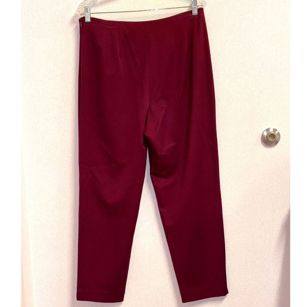 Talbots Petites Burgundy Side Zip Ankle Pants Stretch Straight Leg Career  Sz 12
